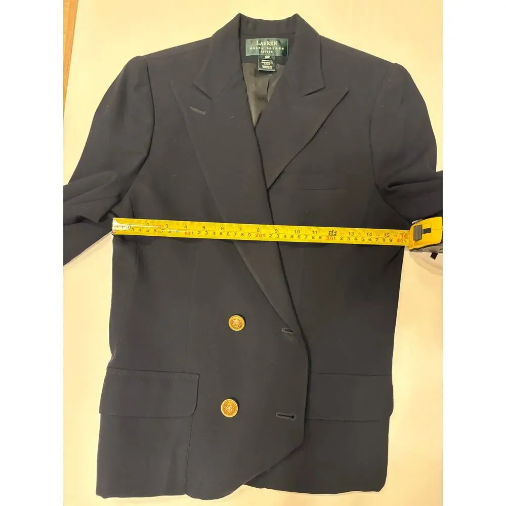 Vintage 1980's USA Ralph Lauren Equestrian blue blazer with brass buttons
